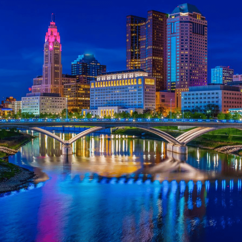 columbus oh skyline at night