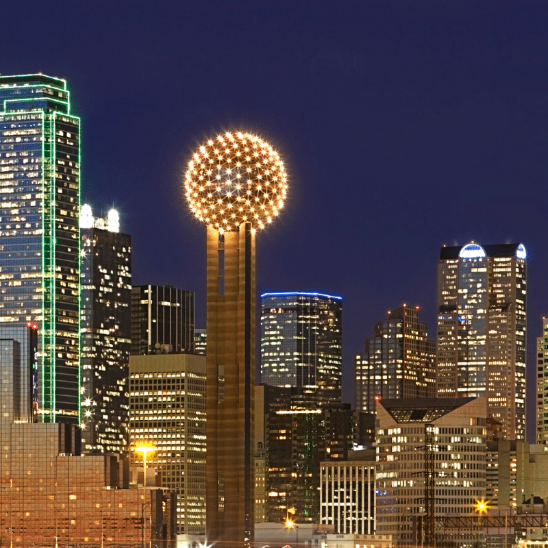 dallas tx skyline at night