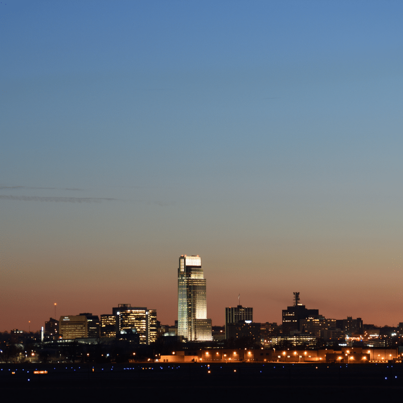 omaha ne skyline at night