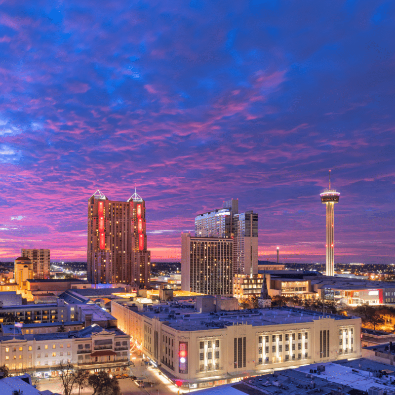 san antonio skyline at night