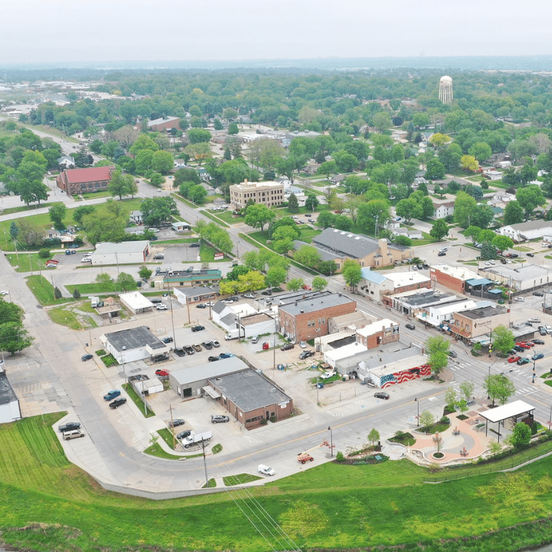 aerial image of papillion nebraska